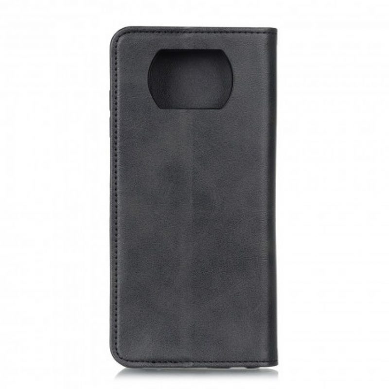 Folio Cover Poco X3 / X3 Pro / X3 NFC Custodia in pelle Pelle Split Litchi Premium