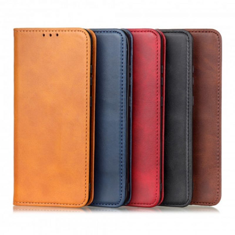 Folio Cover Poco X3 / X3 Pro / X3 NFC Custodia in pelle Pelle Split Litchi Premium