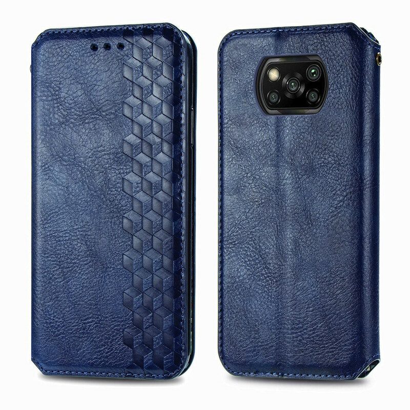 Folio Cover Poco X3 / X3 Pro / X3 NFC Custodia in pelle Texture Diamante Effetto Pelle