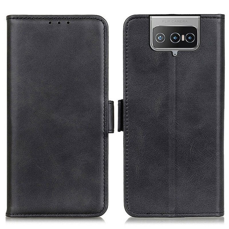 Folio Cover Asus Zenfone 8 Flip Custodia in pelle Flip Flap Doppio