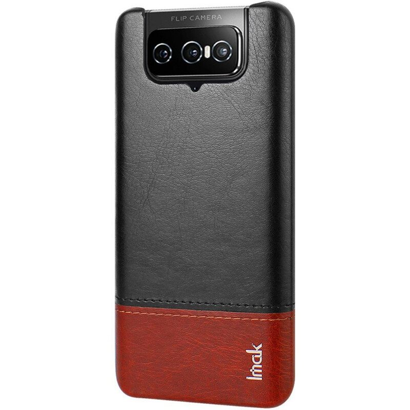 Folio Cover Asus Zenfone 8 Flip Custodia in pelle Imak Serie Ruiyi Effetto Pelle