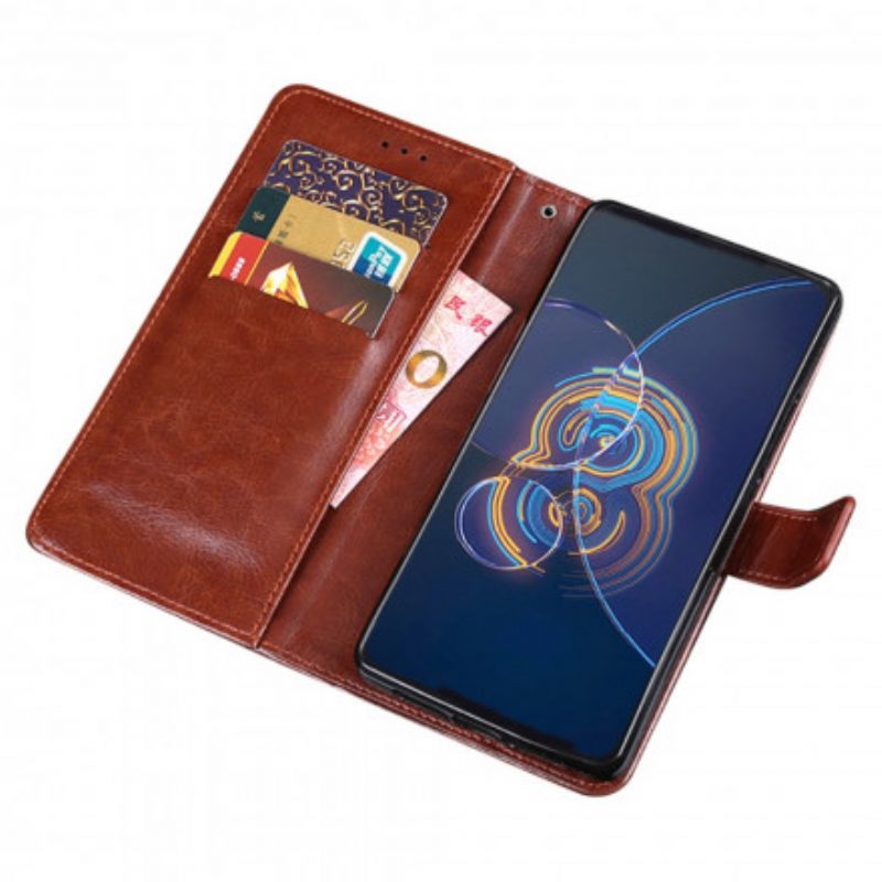 Folio Cover Asus Zenfone 8 Flip Custodia in pelle Similpelle Idewei