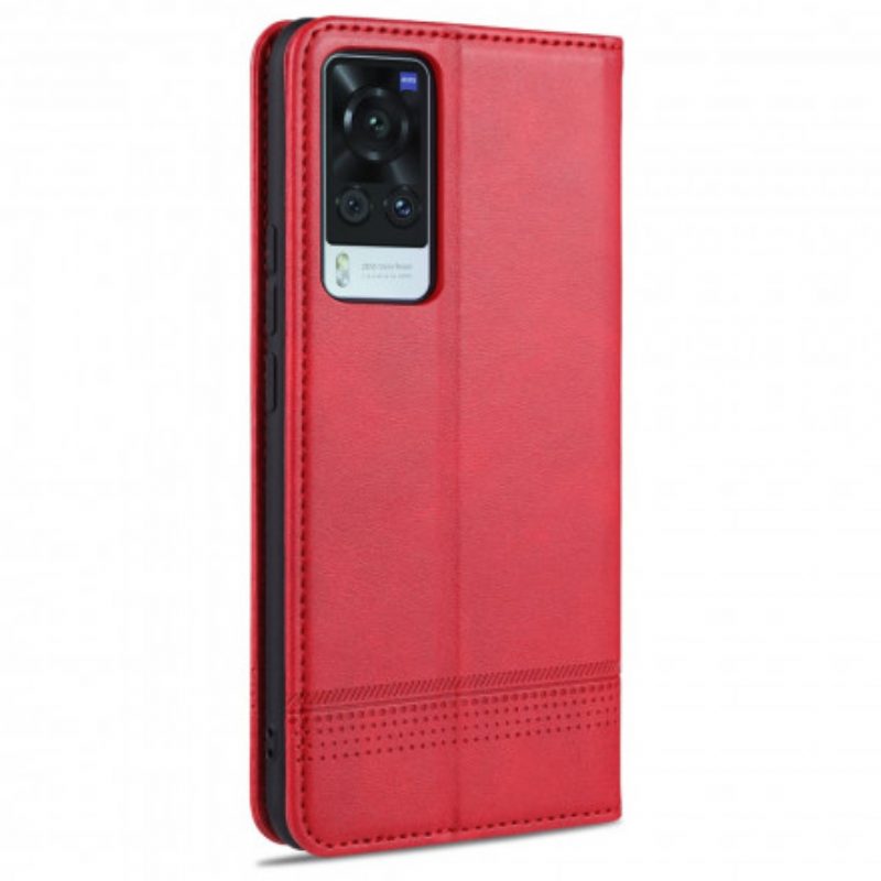 Folio Cover Vivo X60 Pro Custodia in pelle Stile In Pelle Azns