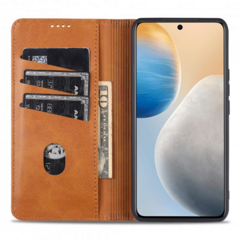 Folio Cover Vivo X60 Pro Custodia in pelle Stile In Pelle Azns