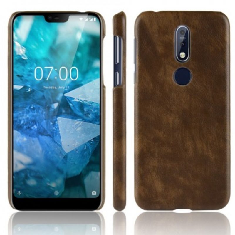 Cover Nokia 7.1 Effetto Pelle Litchi