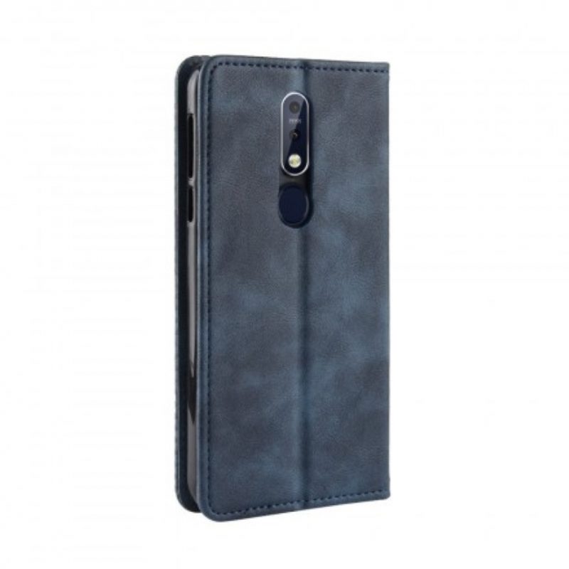 Folio Cover Nokia 7.1 Custodia in pelle Effetto Pelle Vintage Stilizzato