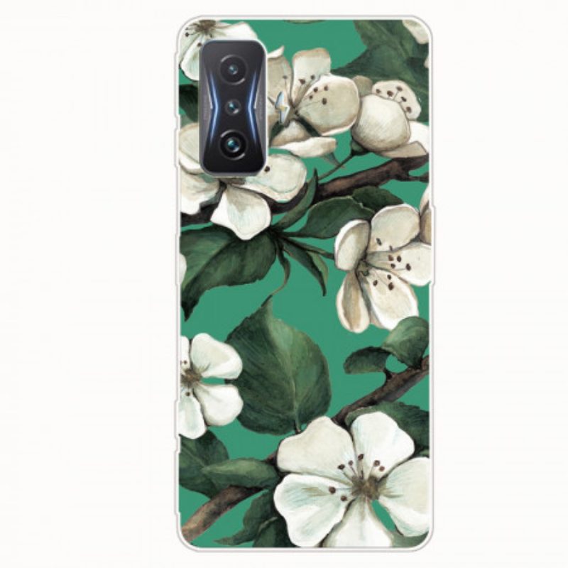 Cover Poco F4 GT Fiori Bianchi