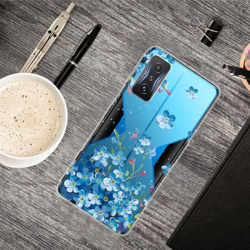 Cover Poco F4 GT Fiori Blu