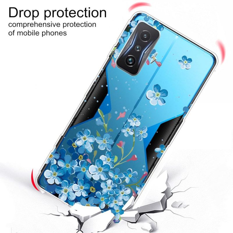 Cover Poco F4 GT Fiori Blu