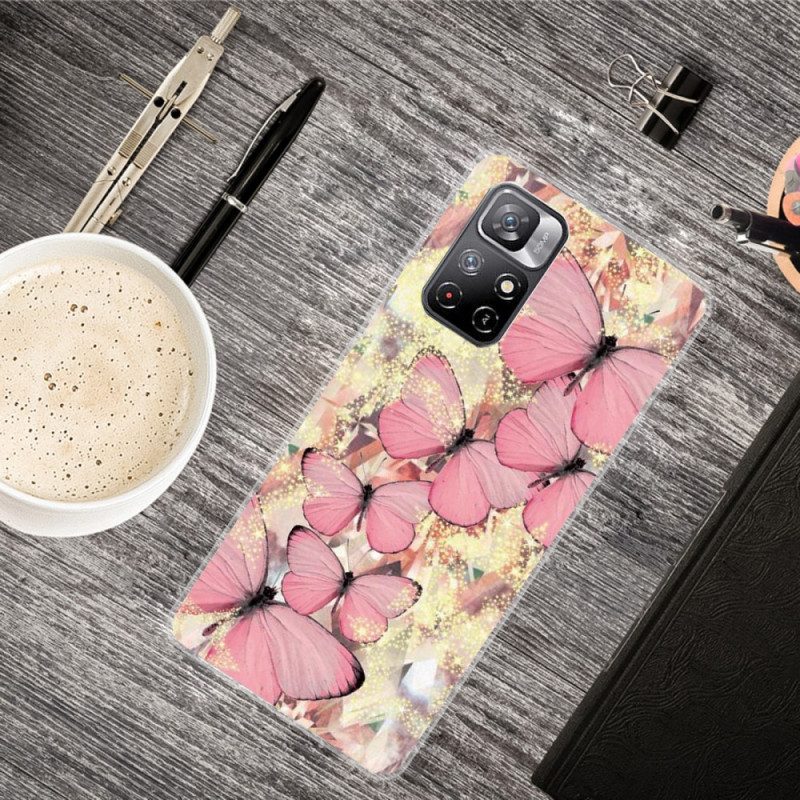 Cover Xiaomi Redmi Note 11 Pro Plus 5G Farfalle In Silicone