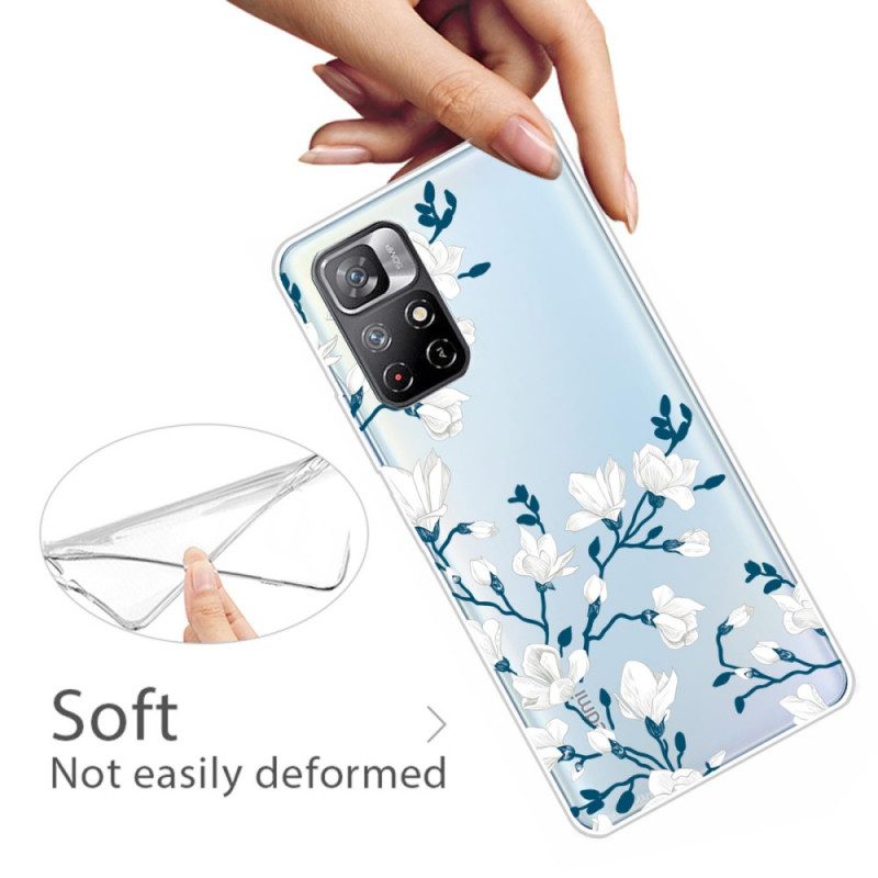 Cover Xiaomi Redmi Note 11 Pro Plus 5G Fiori Bianchi