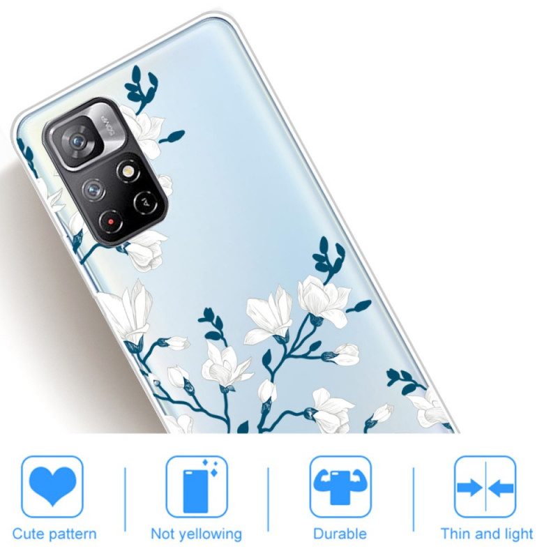 Cover Xiaomi Redmi Note 11 Pro Plus 5G Fiori Bianchi