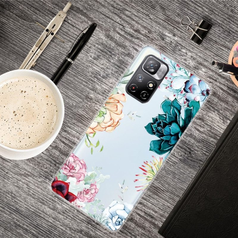 Cover Xiaomi Redmi Note 11 Pro Plus 5G Fiori Dell'acquerello Senza Soluzione Di Continuità