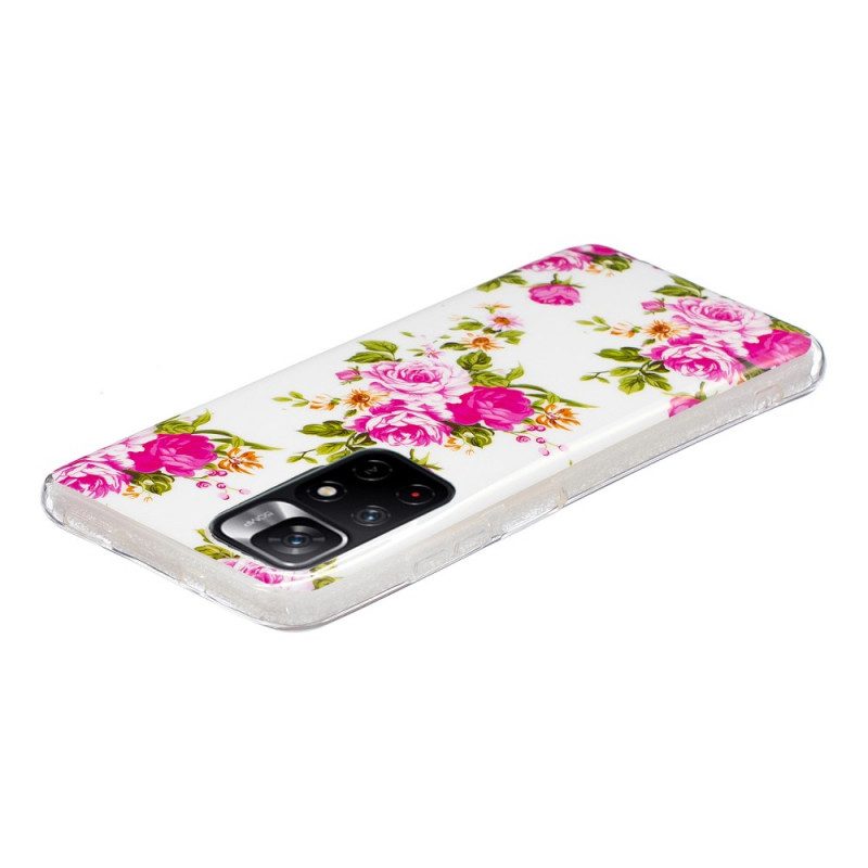 Cover Xiaomi Redmi Note 11 Pro Plus 5G Fiori Liberty Fluorescenti