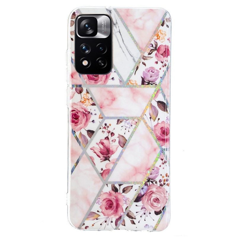 Cover Xiaomi Redmi Note 11 Pro Plus 5G Fiori Marmorizzati