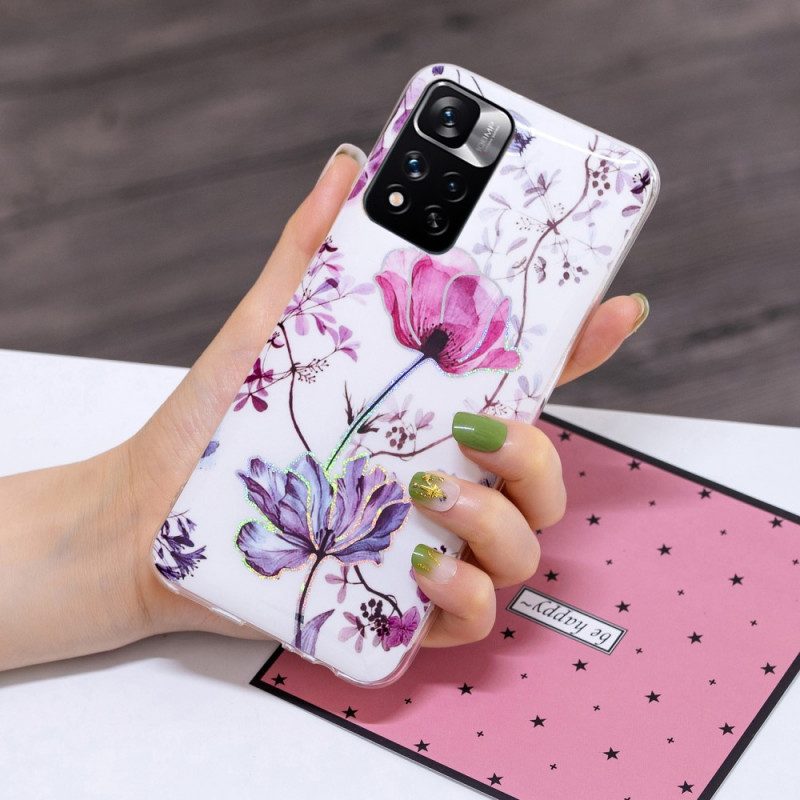 Cover Xiaomi Redmi Note 11 Pro Plus 5G Fiori Marmorizzati