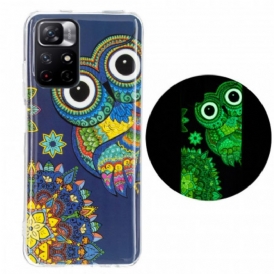 Cover Xiaomi Redmi Note 11 Pro Plus 5G Mandala Gufo Fluorescente