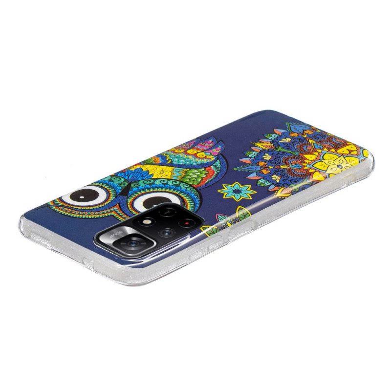 Cover Xiaomi Redmi Note 11 Pro Plus 5G Mandala Gufo Fluorescente