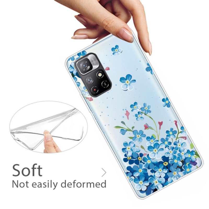 Cover Xiaomi Redmi Note 11 Pro Plus 5G Mazzo Di Fiori Blu