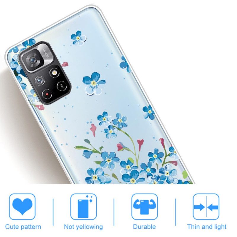 Cover Xiaomi Redmi Note 11 Pro Plus 5G Mazzo Di Fiori Blu