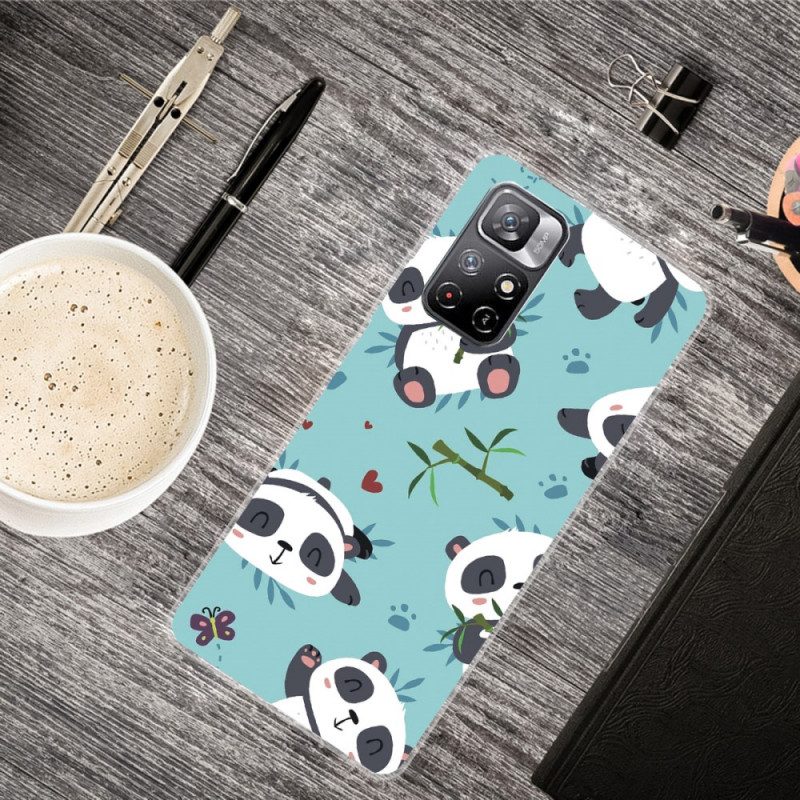 Cover Xiaomi Redmi Note 11 Pro Plus 5G Mazzo Di Panda In Silicone