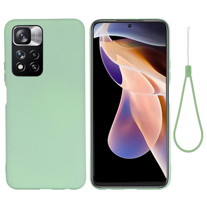 Cover Xiaomi Redmi Note 11 Pro Plus 5G Silicone Liquido Con Cordino