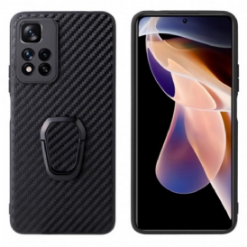 Cover Xiaomi Redmi Note 11 Pro Plus 5G Supporto Anello In Fibra Di Carbonio