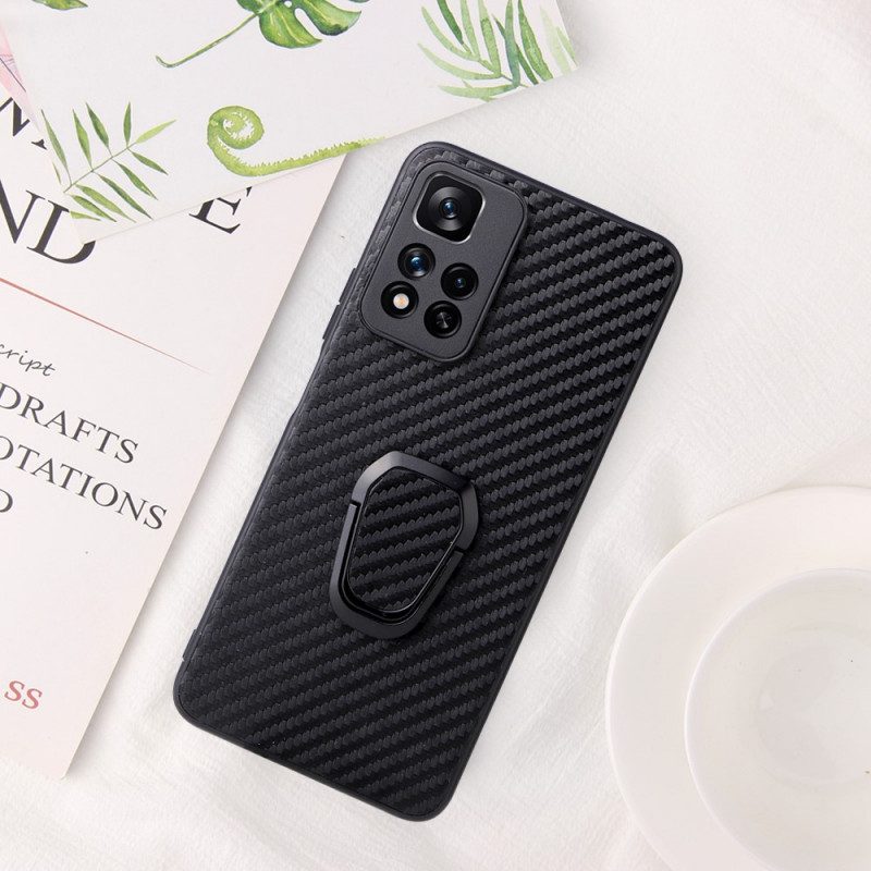 Cover Xiaomi Redmi Note 11 Pro Plus 5G Supporto Anello In Fibra Di Carbonio