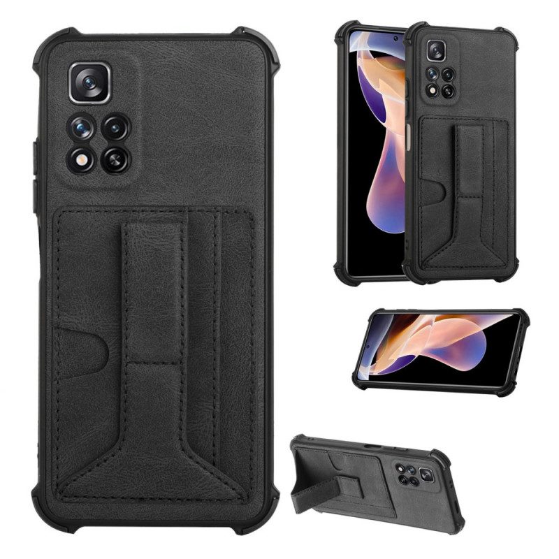 Cover Xiaomi Redmi Note 11 Pro Plus 5G Supporto In Pelle E Portacarte