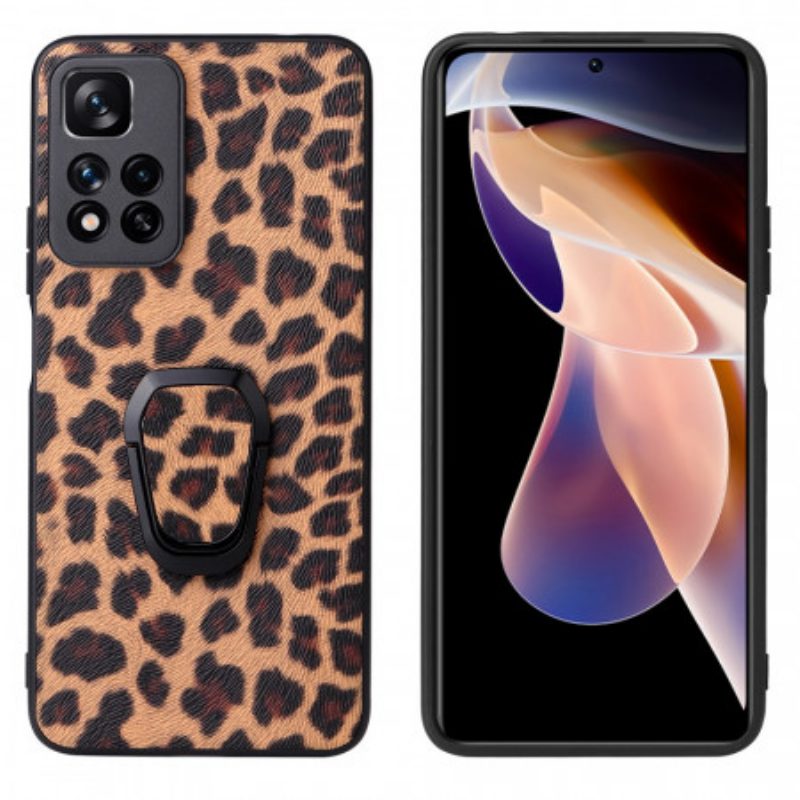 Cover Xiaomi Redmi Note 11 Pro Plus 5G Supporto Per Anello Stile Leopardo