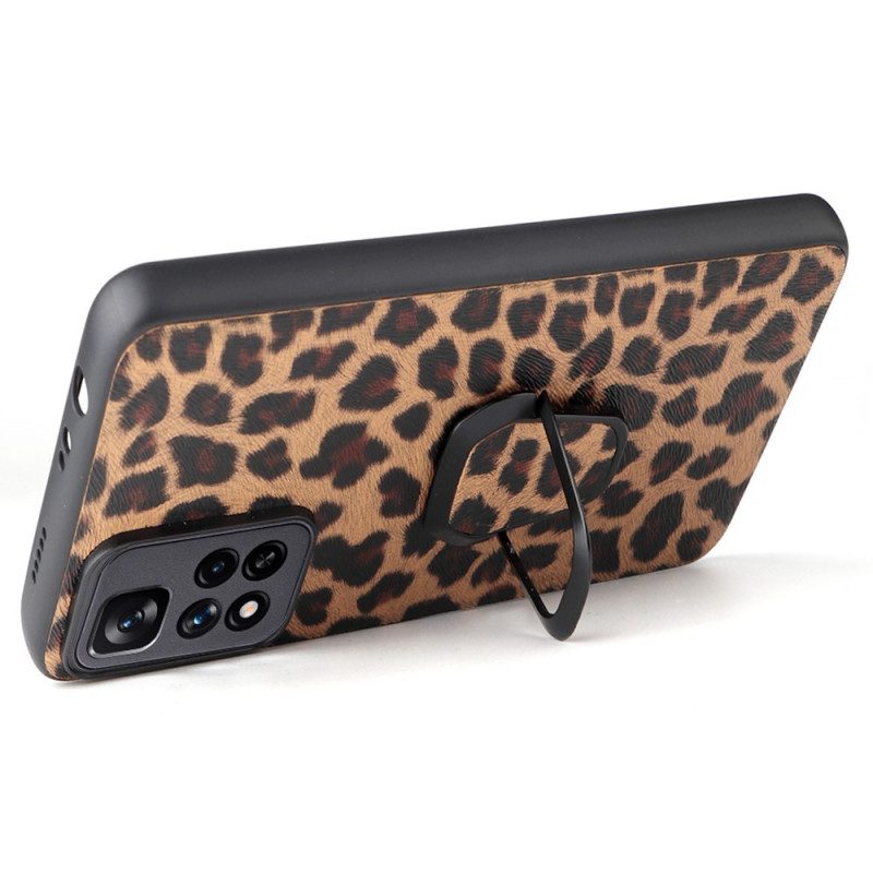 Cover Xiaomi Redmi Note 11 Pro Plus 5G Supporto Per Anello Stile Leopardo