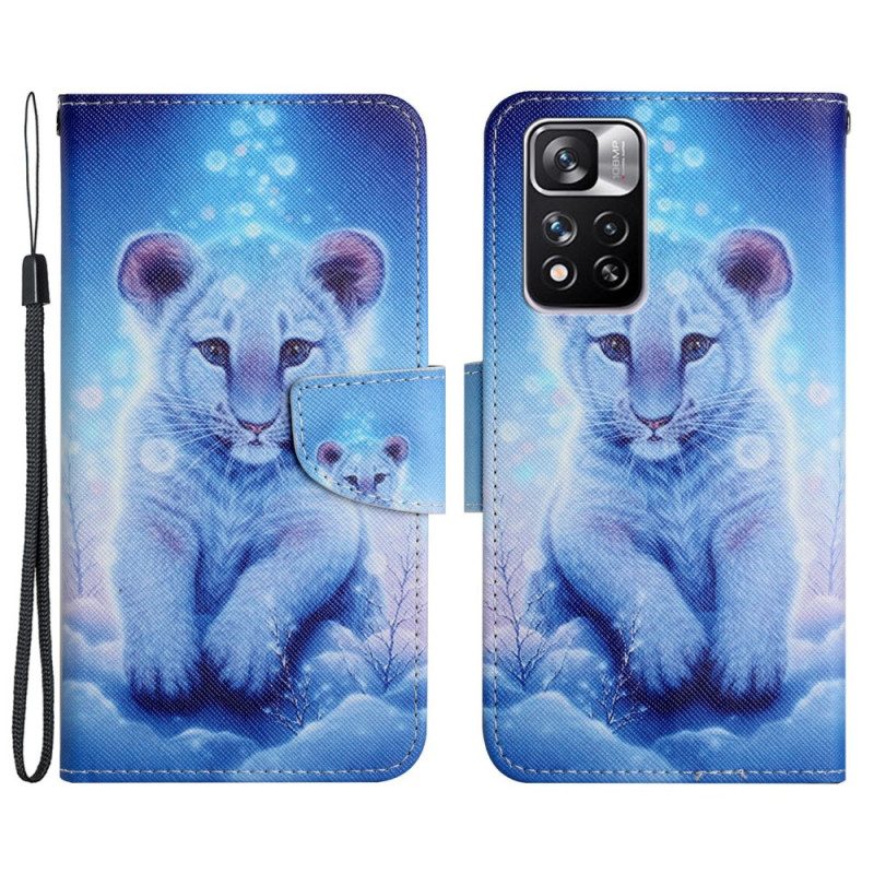 Custodia A Portafoglio Xiaomi Redmi Note 11 Pro Plus 5G Tigre Delle Nevi