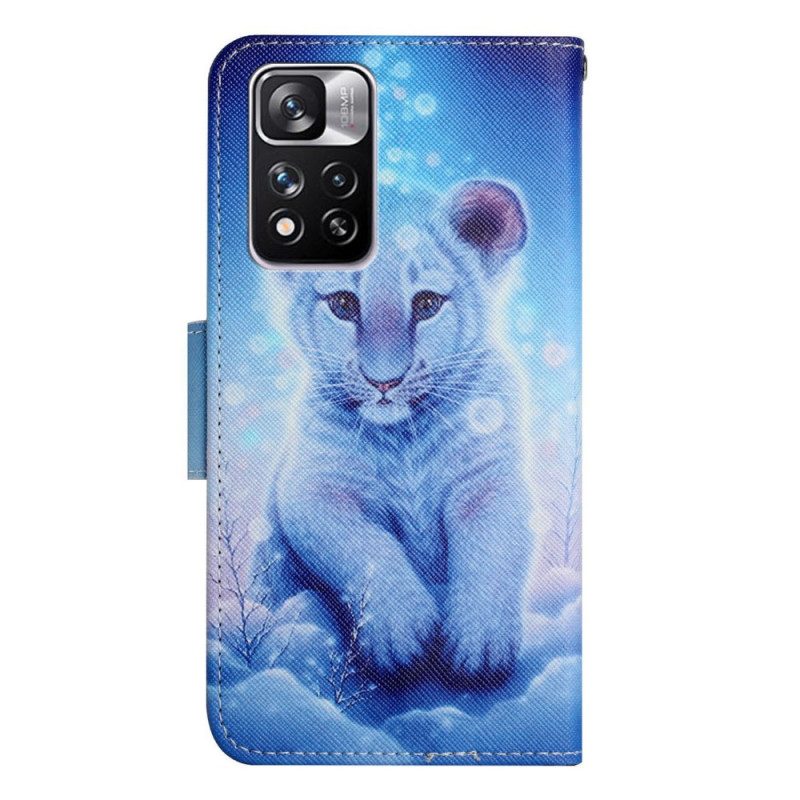 Custodia A Portafoglio Xiaomi Redmi Note 11 Pro Plus 5G Tigre Delle Nevi