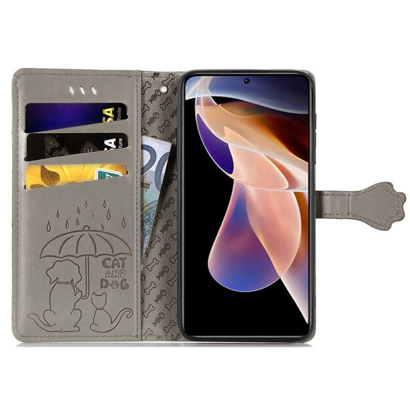 Custodia in pelle Xiaomi Redmi Note 11 Pro Plus 5G Animali Animati