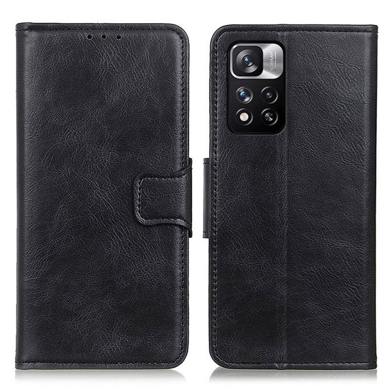 Custodia in pelle Xiaomi Redmi Note 11 Pro Plus 5G Chiusura Reversibile In Pelle Crosta