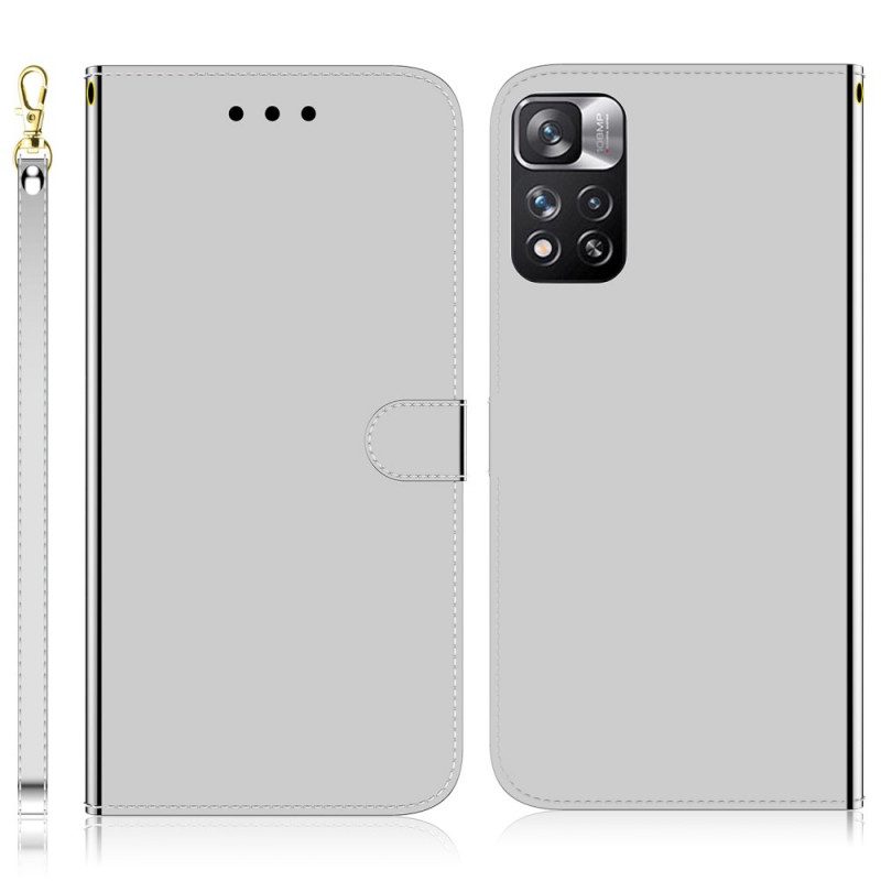 Custodia in pelle Xiaomi Redmi Note 11 Pro Plus 5G Copri Specchietto In Ecopelle