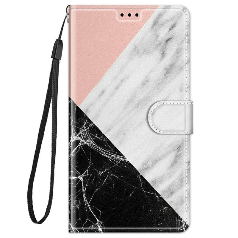 Custodia in pelle Xiaomi Redmi Note 11 Pro Plus 5G Eleganza In Marmo Strappy