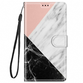 Custodia in pelle Xiaomi Redmi Note 11 Pro Plus 5G Eleganza In Marmo Strappy