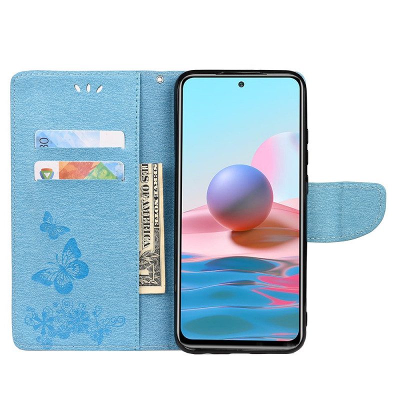 Custodia in pelle Xiaomi Redmi Note 11 Pro Plus 5G Farfalle