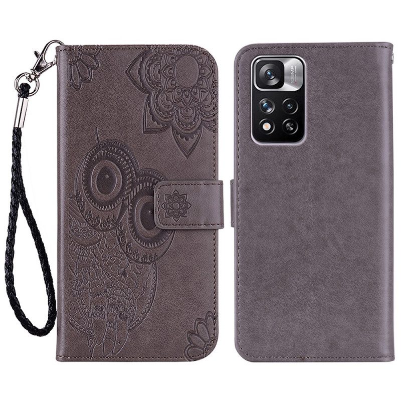 Custodia in pelle Xiaomi Redmi Note 11 Pro Plus 5G Gufo Mandala