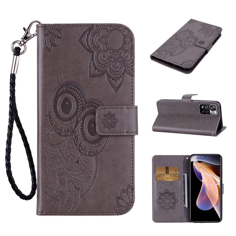 Custodia in pelle Xiaomi Redmi Note 11 Pro Plus 5G Gufo Mandala