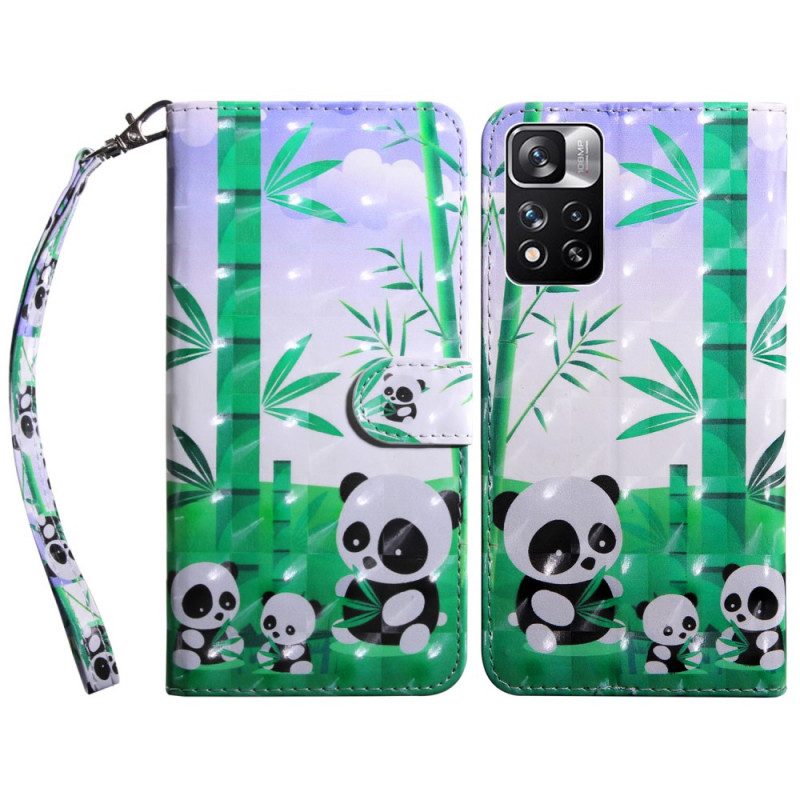 Custodia in pelle Xiaomi Redmi Note 11 Pro Plus 5G Panda