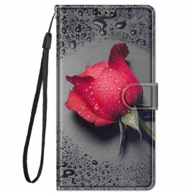 Custodia in pelle Xiaomi Redmi Note 11 Pro Plus 5G Rose Con Cordino