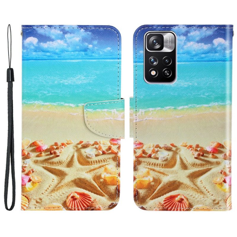 Custodia in pelle Xiaomi Redmi Note 11 Pro Plus 5G Spiaggia Del Cordino