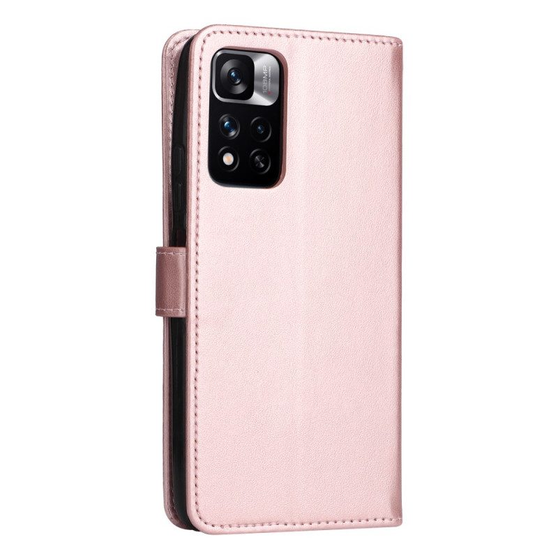 Custodia in pelle Xiaomi Redmi Note 11 Pro Plus 5G Strappy Cat E Api