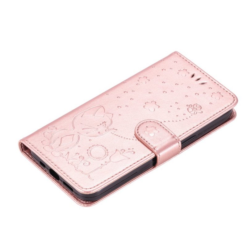 Custodia in pelle Xiaomi Redmi Note 11 Pro Plus 5G Strappy Cat E Api