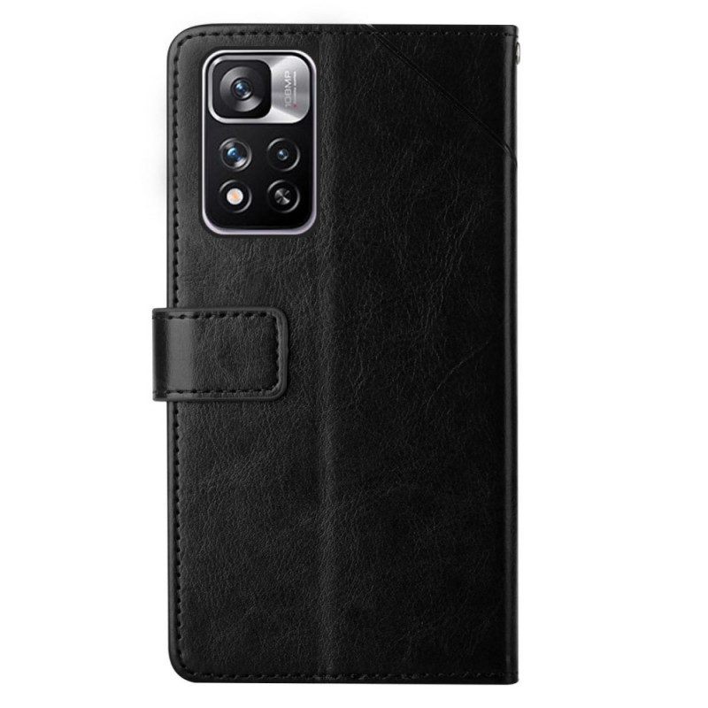 Custodia in pelle Xiaomi Redmi Note 11 Pro Plus 5G Strappy Stile Geometrico In Pelle