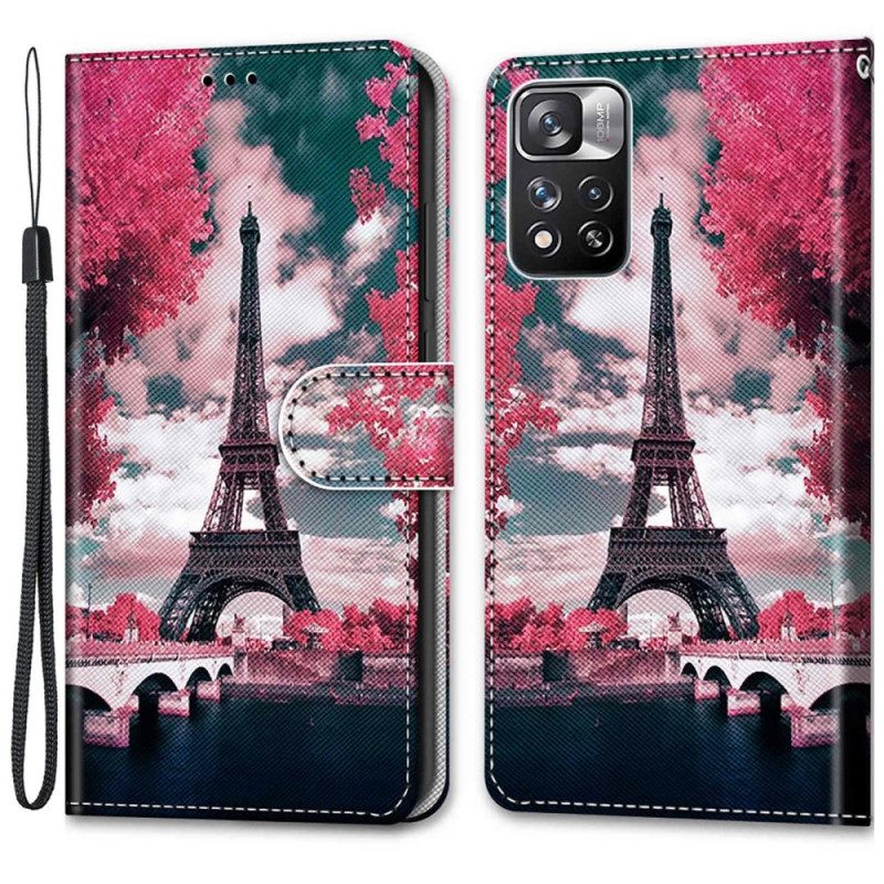 Custodia in pelle Xiaomi Redmi Note 11 Pro Plus 5G Torre Eiffel