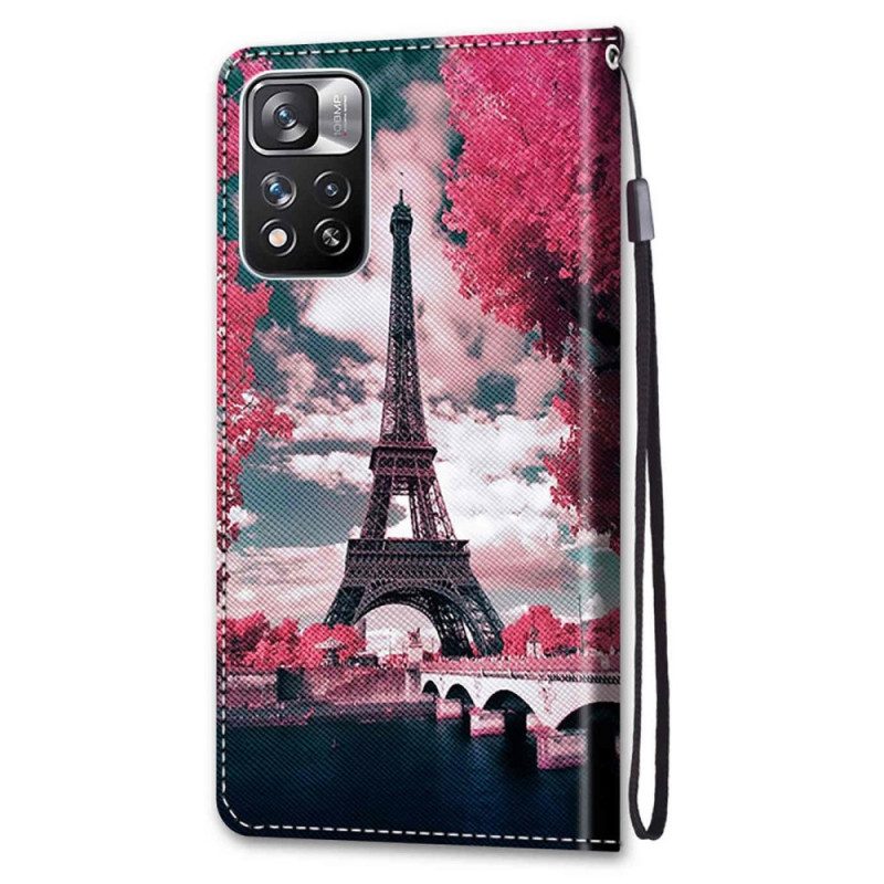 Custodia in pelle Xiaomi Redmi Note 11 Pro Plus 5G Torre Eiffel