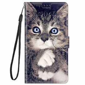 Custodia in pelle Xiaomi Redmi Note 11 Pro Plus 5G Ventaglio Gatto Perizoma